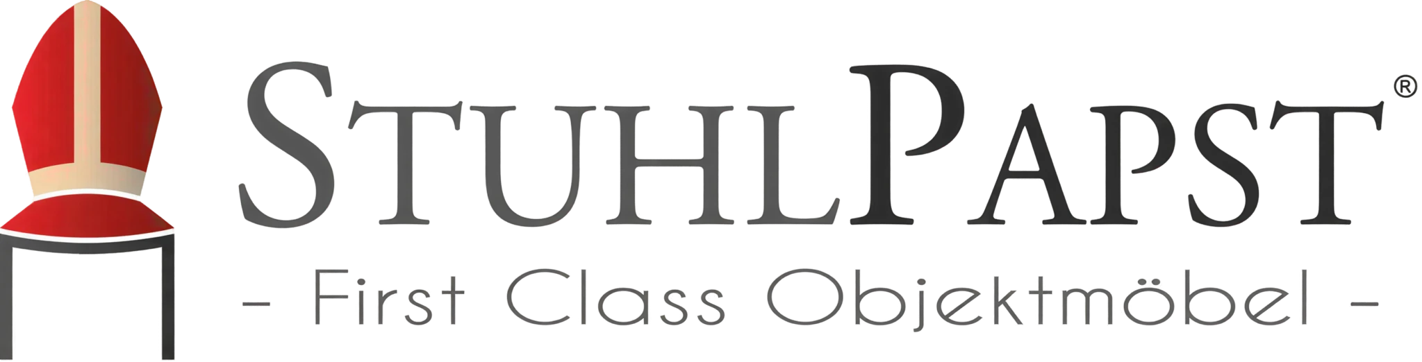 Das offizielle Logo von Stuhlpapst, dem Spezialisten für hochwertige Holzklapptische und funktionale, stabile Klapptisch-Konzepte.